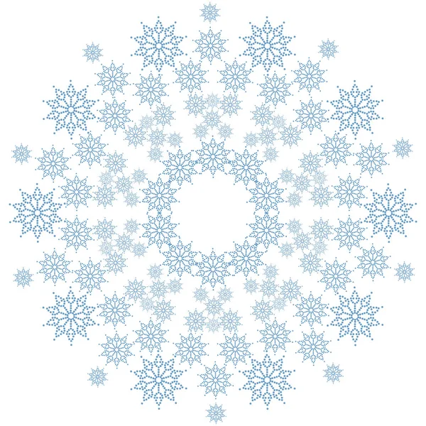 Мандала Сделан Простых Снежинок Точками — стоковое фото