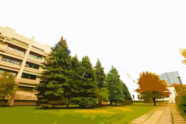 Fyzikální Fakulta Národní Univerzita Tarase Ševčenka Kyjevě Podzim — Stockový vektor