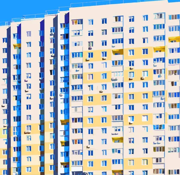 Edificios Residenciales Gran Altura Kiev — Vector de stock