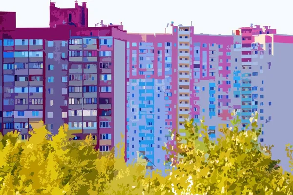 Wohnhochhaus Kiew — Stockvektor