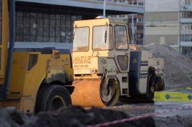 Kiev 'de yol onarımı için özel ekipman