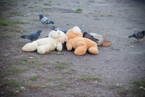 Juguetes Desechados Para Niños Suelo — Foto de Stock