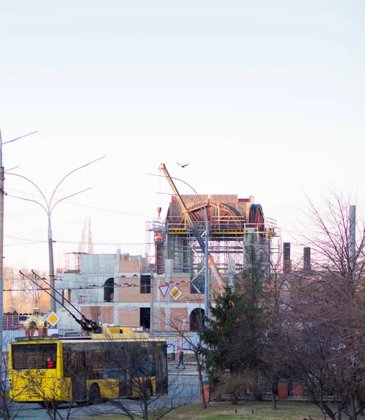 Construcción Una Nueva Iglesia Ortodoxa Kiev Troyeshchyna —  Fotos de Stock