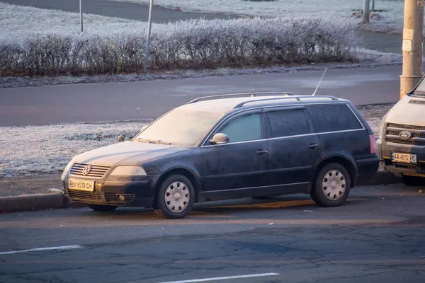 Erste Nachtfröste Herbst Autos Sind Mit Frost Bedeckt — Stockfoto