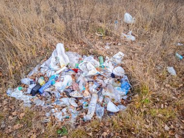 Çevre kirliliği. Kiev sokaklarında bir sürü çöp var.