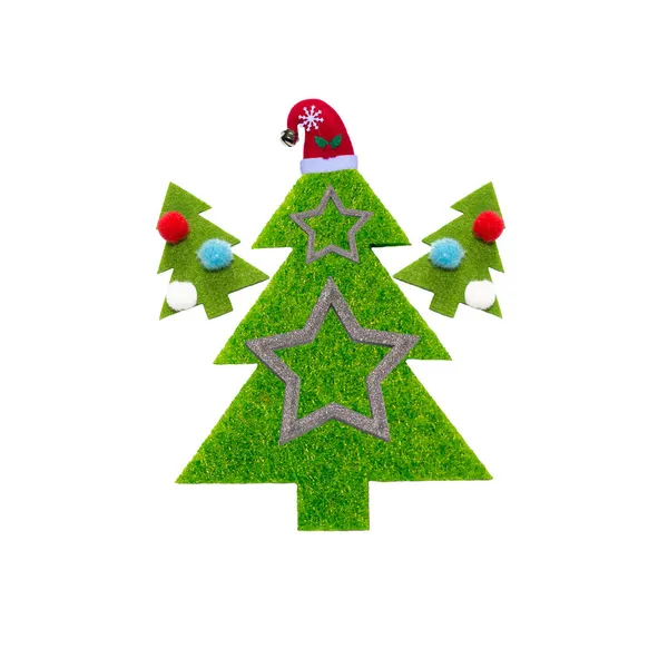Collage Patroon Van Vilten Kerstboom Speelgoed Witte Achtergrond — Stockfoto