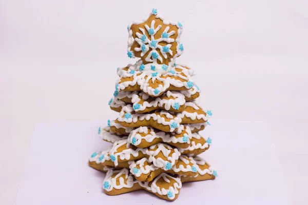 Gingerbread Tree Made Child New Year — 图库照片