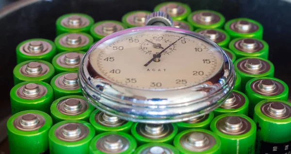 Stopwatch Battery Powered Duration Work Modern Batteries — стокове фото
