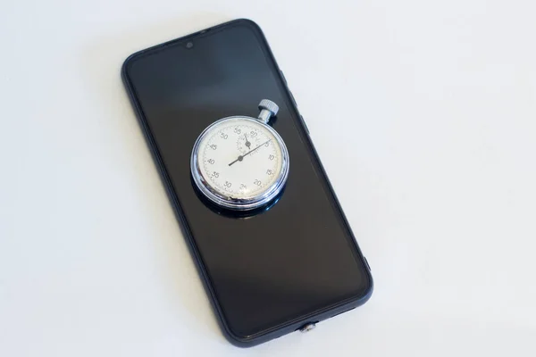 Antique Clock Top Phone — Stockfoto