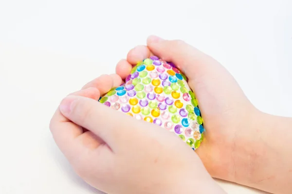 Craft Heart Sparkles Hands Child — Foto Stock