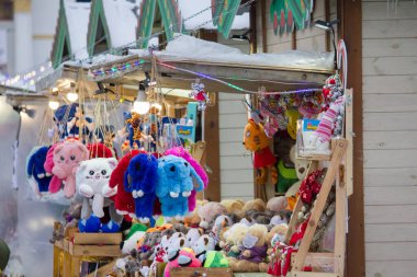 Kiev 'deki Noel pazarında sergi merkezinde.