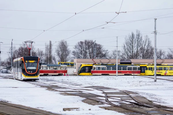 Dépôt Tramway Kiev Kiev Sur Troyeschine — Photo