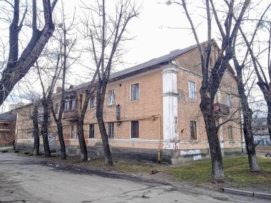 Darnitsa 'daki Kiev' deki eski Sovyet evleri.