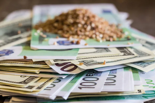 Pohanka Bankovkách Nárůst Cen Potravin Ukrajině Důsledku Války — Stock fotografie