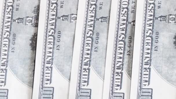 Sorban Elhelyezett 100 Dolláros Bankjegyek — Stock videók