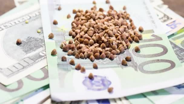 Trigo Sarraceno Billetes Aumento Los Precios Los Alimentos Ucrania Debido — Vídeos de Stock