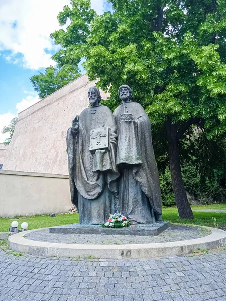 Posągi Terenie Zamku Nitra Słowacji — Zdjęcie stockowe