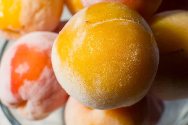 Frozen Apricots Bowl Close — Stock fotografie