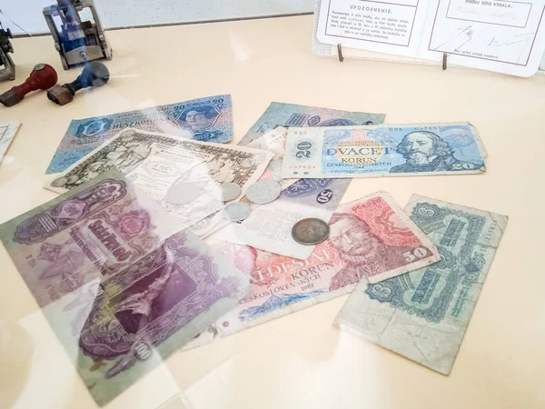 Banknotes Coins Museum Slovakia — Stockfoto