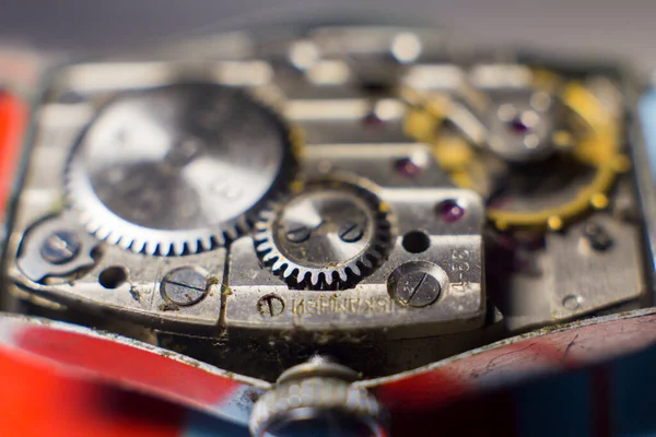 Mechanical Watch Mechanism Close — Stockfoto