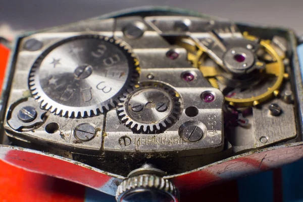 Mechanical Watch Mechanism Close — стоковое фото