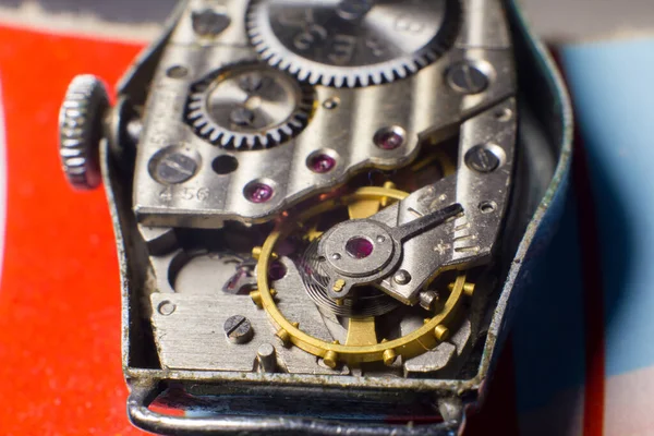 Mechanical Watch Mechanism Close — стоковое фото