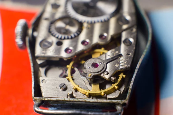 Mechanical Watch Mechanism Close — Fotografia de Stock