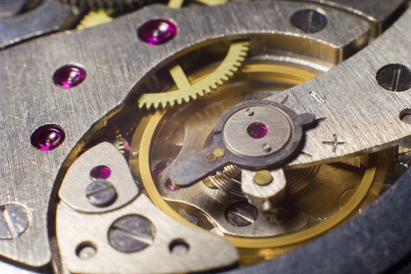 Mechanical Watch Mechanism Close — Fotografia de Stock