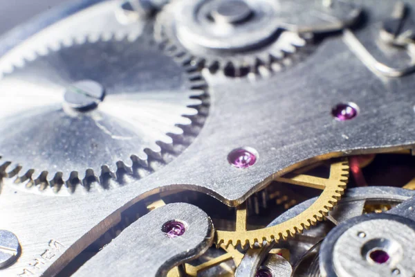 Mechanical Watch Mechanism Close — Fotografia de Stock