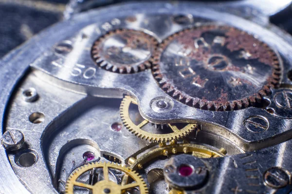 Mechanical Watch Mechanism Close — Fotografia de Stock