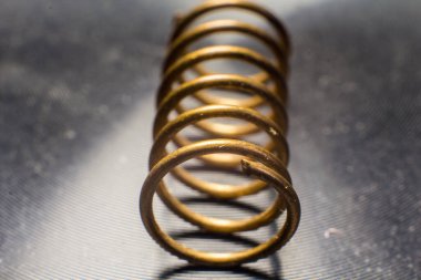 Copper wire close-up on a light background