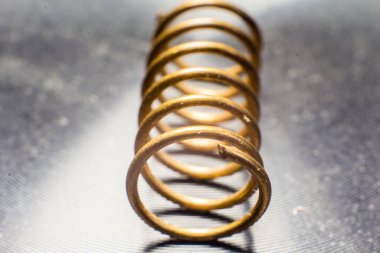 Copper wire close-up on a light background