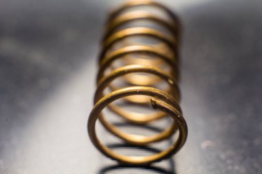 Copper wire close-up on a light background