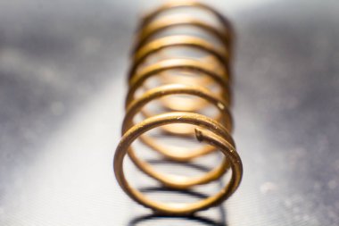 Copper wire close-up on a light background