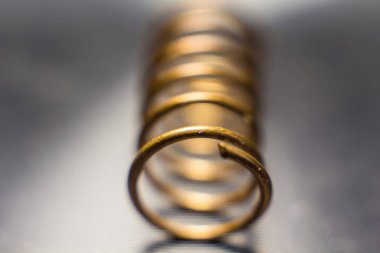 Copper wire close-up on a light background