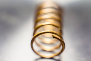 Copper wire close-up on a light background