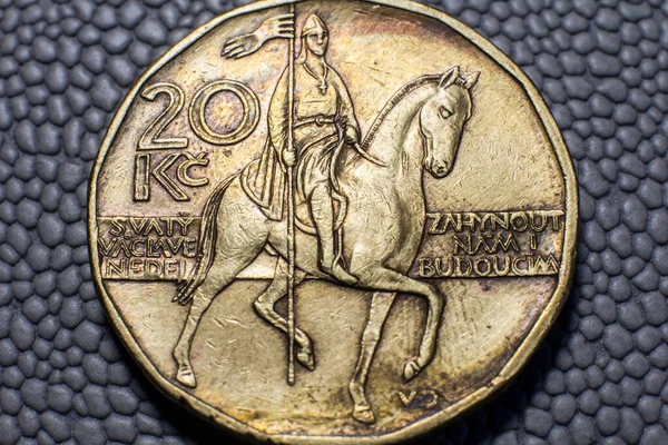 Coin Czech Crowns Close — Stok fotoğraf