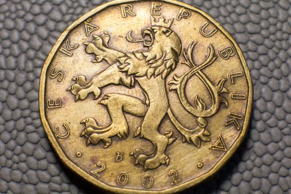 Coin Czech Crowns Close — 图库照片