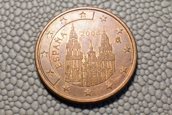 Coin Euro Cents Spain Close — Fotografia de Stock