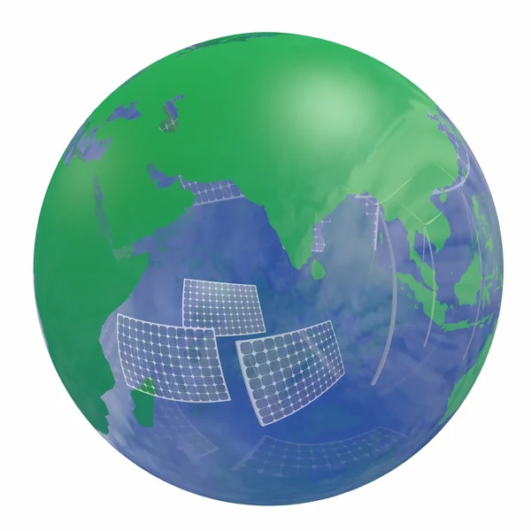 Energia renovável globo terrestre — Fotografia de Stock