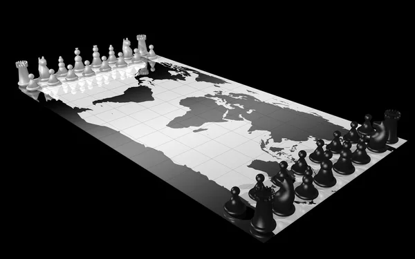 Weltkarte Schach lizenzfreie Stockbilder