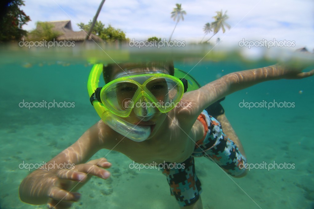 Boy snorkeling — Stock Photo © micut 19907999