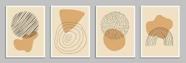 Sosyal medya, poster, kartpostal, duvar sanatı vs. için modern soyut arka plan şablonu. Soyut şekiller ve çizgiler. Vektör illüstrasyonu