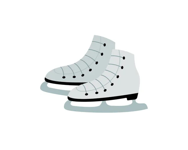 Cute Figure Skates Isolated White Background Vector Illustration — Stock Vector