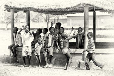 A group of Ghanaian children plays clipart