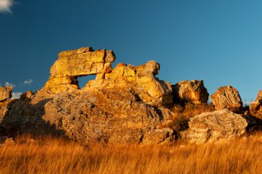 Madagaskar dağ mavi gökyüzü
