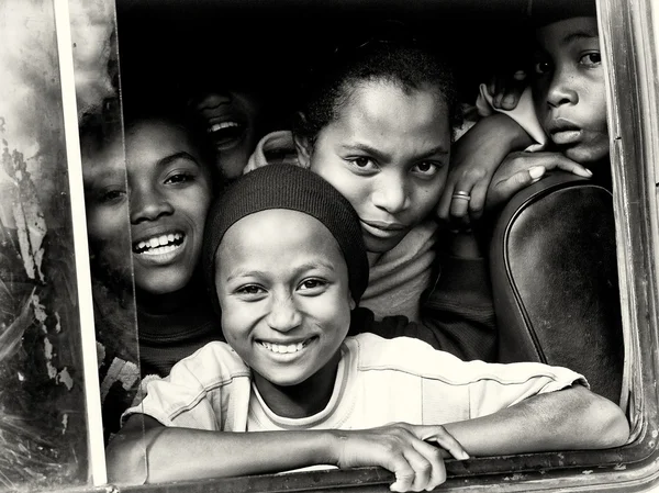Four smiling children of Madagascar — Stock Photo, Image