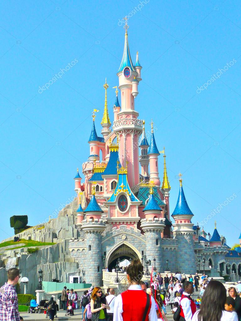 Walt Disney castle in Disneyland in Paris, France