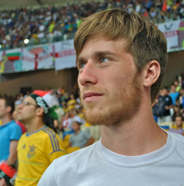 Fan während des Spiels der EM 2012 Italien gegen England in Kiew, Ukraine — Stockfoto
