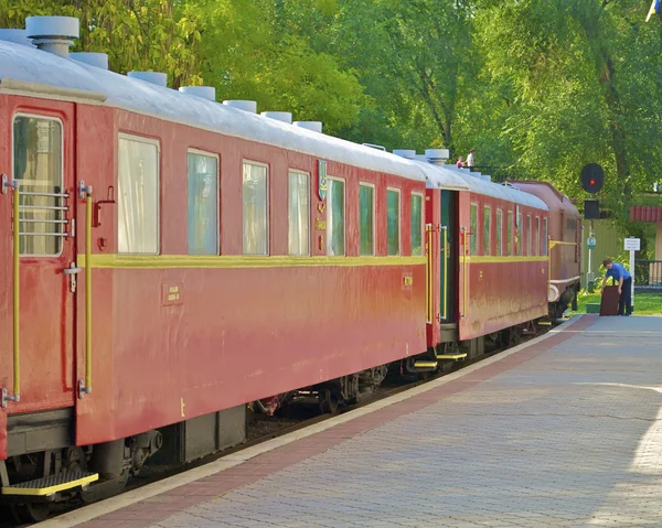 Kinder trainieren im nach Oberst Tschkalow benannten Park in Dnipropetrowsk, Ukraine — Stockfoto